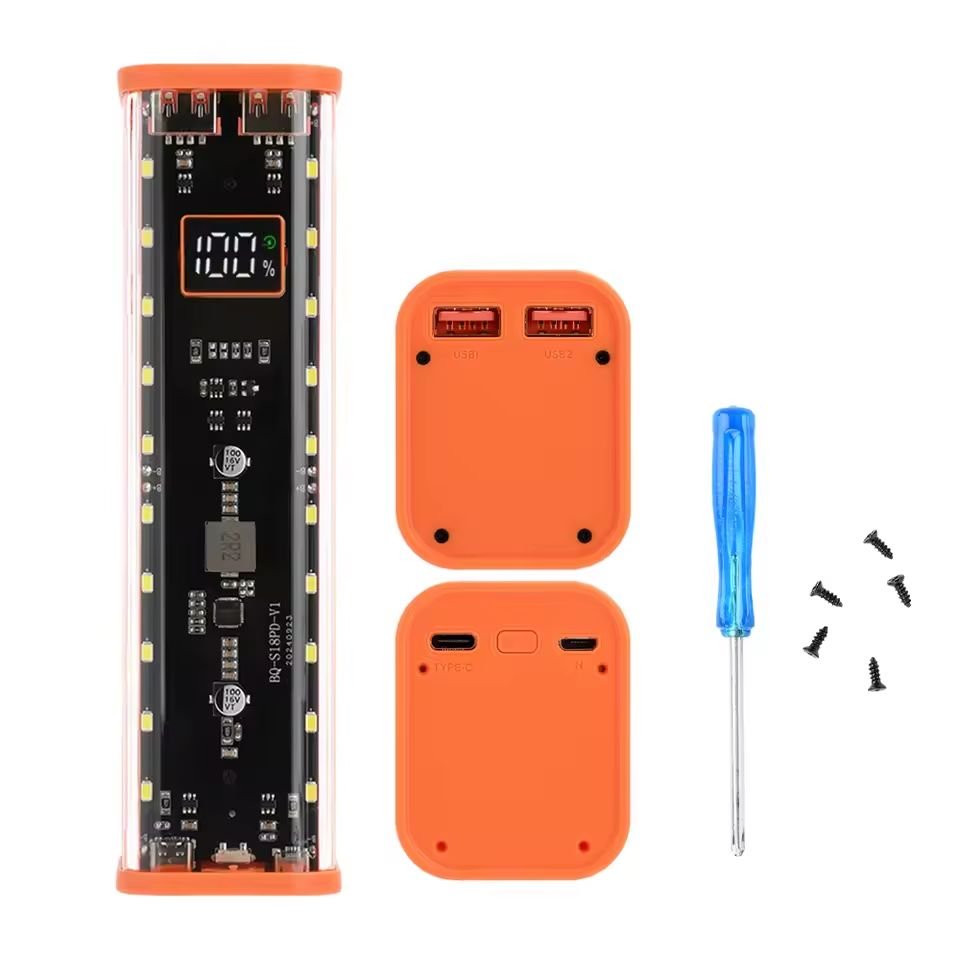 efillooc 8×18650 Led Light Power bank shell case PD 22W (2) efillooc 8x18650 Led Light Power bank shell case battery box