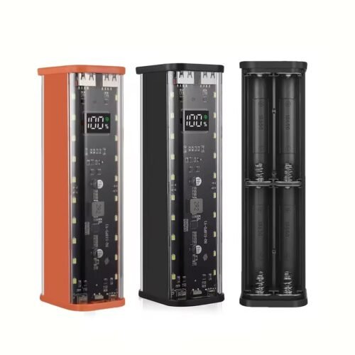 Ghulumn Custodia Portabatterie 21x18650 – Power Bank Fai-da-te Con Ricarica Wireless E QC3.0 – LED E Carica Veloce