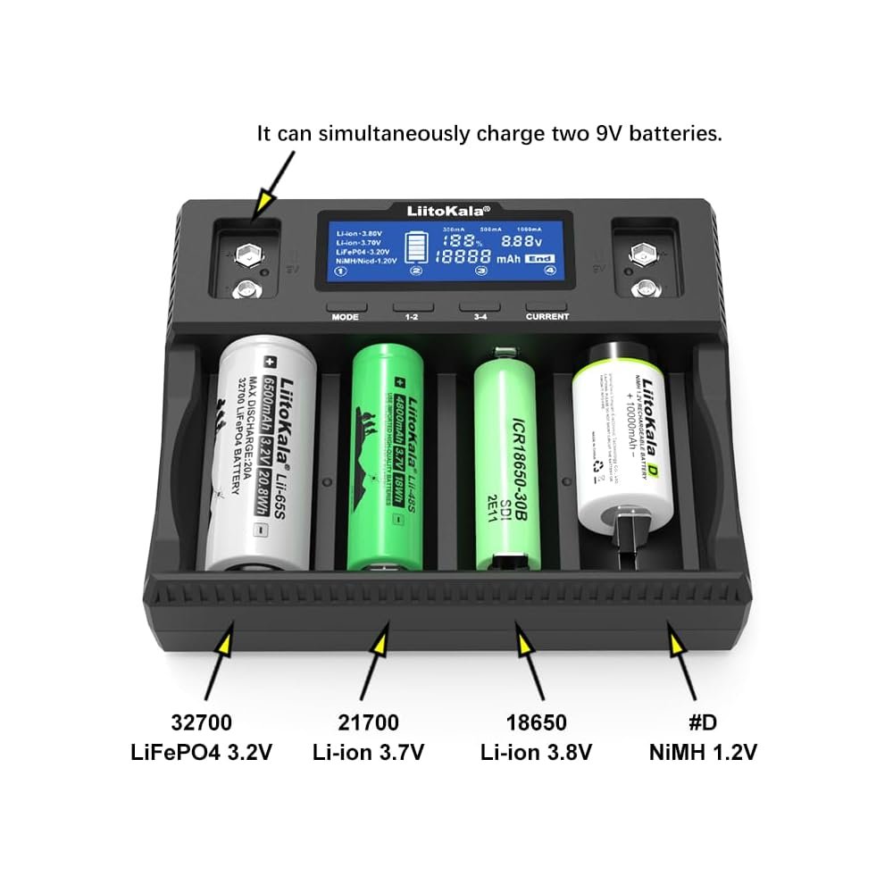 efillooc liitokala lii-d4xl battery charger