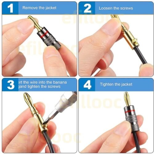 efillooc 4mm banana plug connector for fosi audio