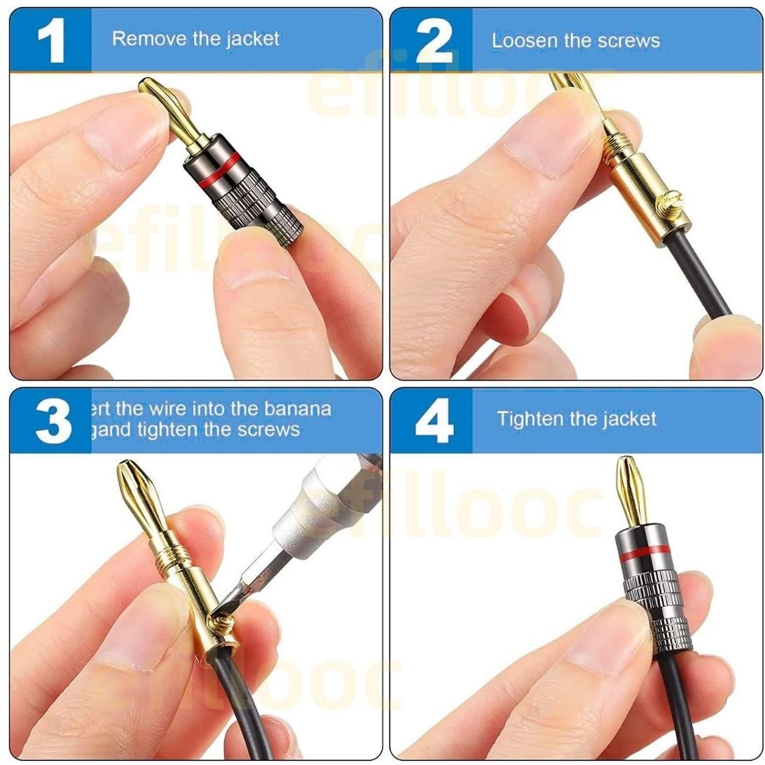 efillooc 4mm banana plug connector for fosi audio