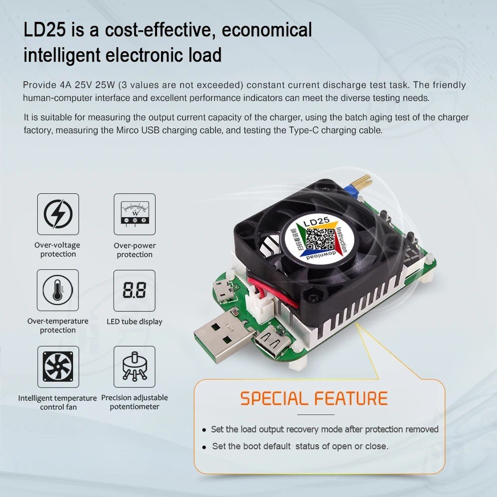 efillooc LD25 USB electronic load tester (1)