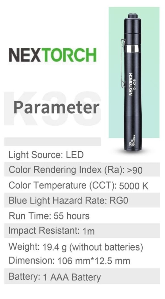 efillooc nextorch dr.k3s medical penlight sdes