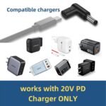 efillooc usb-c to dc pd 100w converter plug compatible