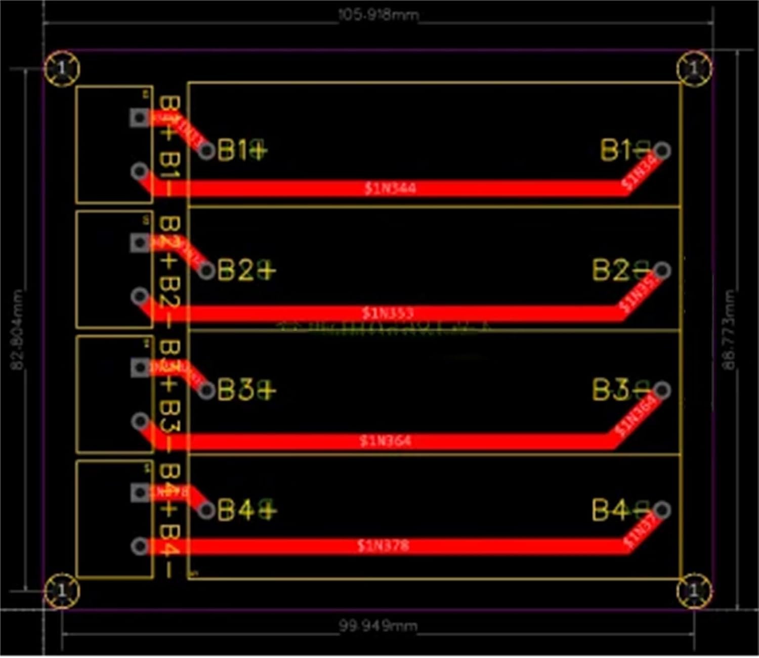 efillooc 4 cell 18650 battery box holder series parallel connection