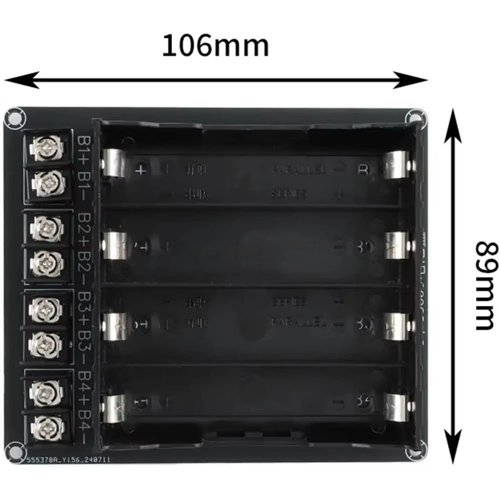 efillooc 4 cell 18650 battery box holder series parallel connection
