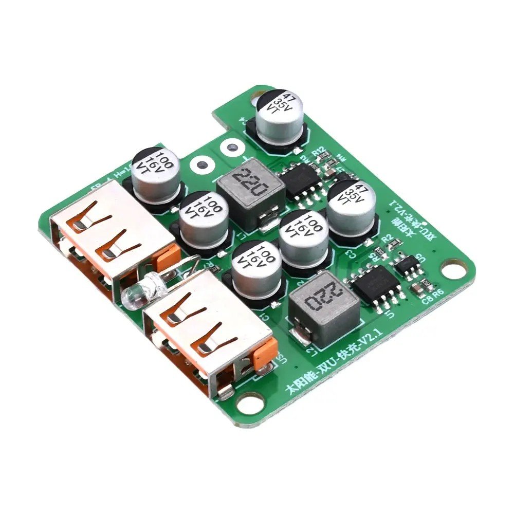 efillooc solar regulator QC3 3A USB 2 port module (6) 2 USB Port Solar Charger QC-2.0/3.0 Voltage Regulator Module for DIY Electronics Hobby
