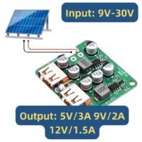 efillooc solar regulator QC3 3A USB 2 port module s 2 USB Port Solar Charger QC-2.0/3.0 Voltage Regulator Module for DIY Electronics Hobby