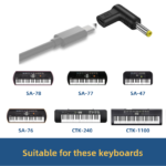 efillooc usb c to dc conveter for casio sa-47 ctk-1200 sa-76