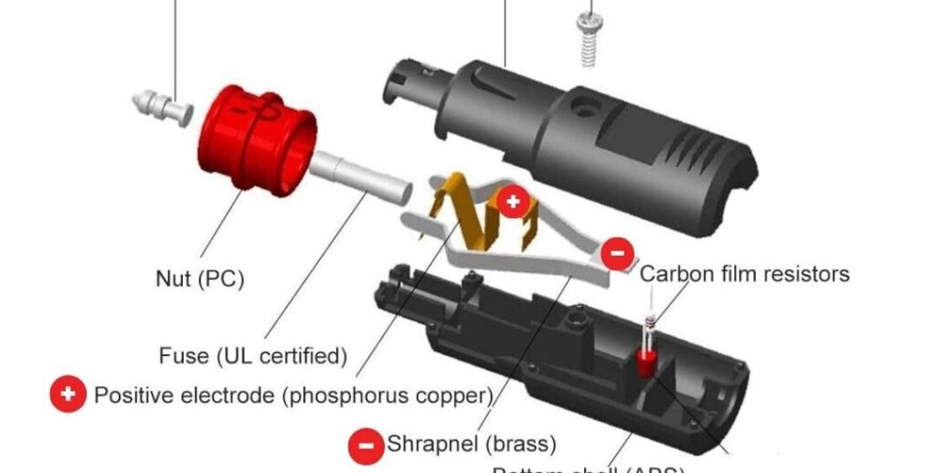 efillooc 12V High Power Car Male Plug Connector with 8A Fuse LED, For Tyre Inflator Cooler