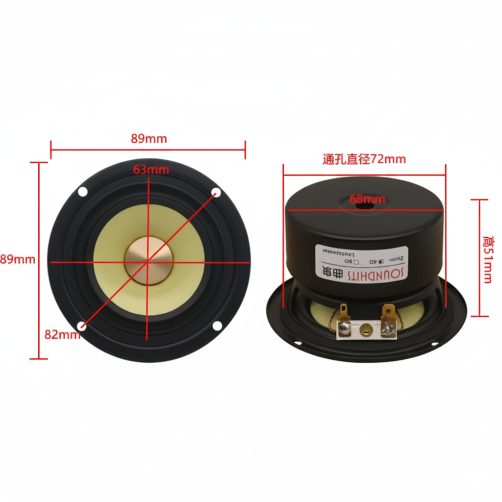 efillooc 3 inch speaker unit round for diy speaker box monitor yellow