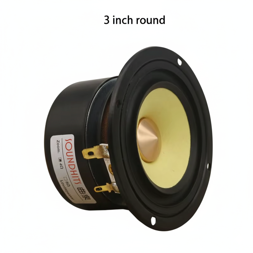 efillooc 3 inch speaker unit round for diy speaker box monitor yellow