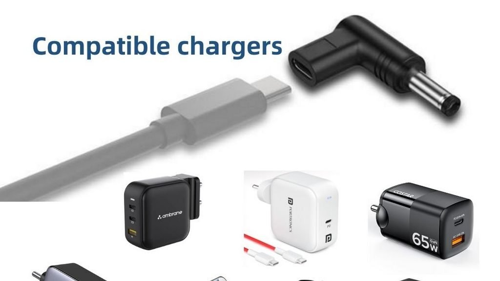 efillooc usb-c to dc pd 100w converter plug compatible