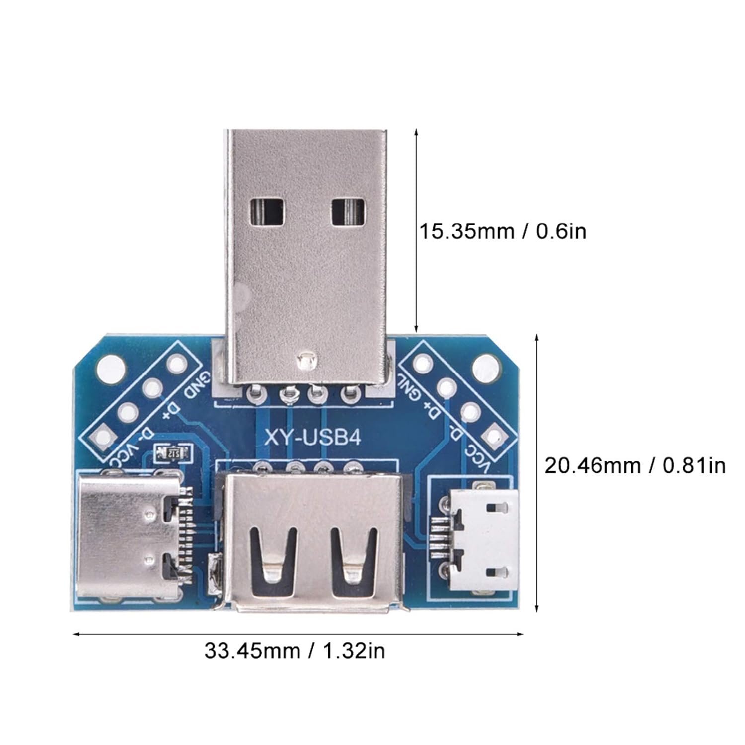 efillooc usb header board breakout usb-c micro female (4) efillooc 4 way usb header board breakout usb-c micro female